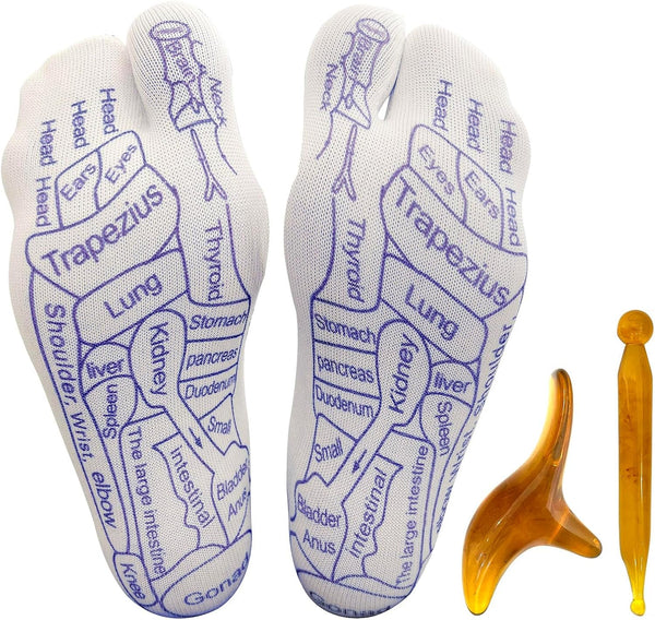 Acupressure Reflexology Socks Physiotherapy Massage Relieve Tired Feet Reflexology Socks with Massage Tools for Women and Men (Women)