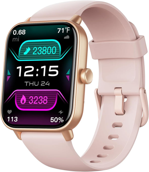 Fitpolo Smart Watch for Women,1.8” Touchscreen, Bluetooth Call, Alexa Built-In,24/7 Heart Rate Spo2 Monitor,Step Counting,Sleep Tracking, IP68 Waterproof Fitness Tracker Watch for Android Iphone