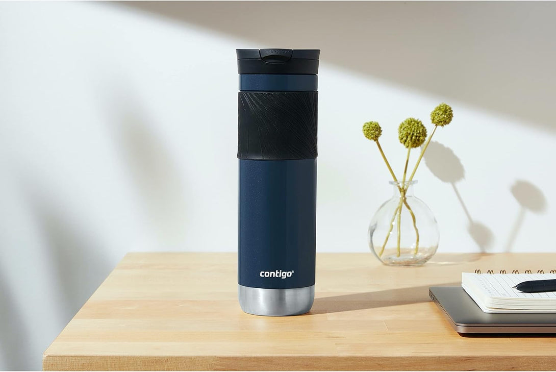Contigo Byron Insulated Stainless Steel Travel Mug with Leak-Proof Lid 24Oz Reusable Coffee Cup or Water Bottle Bpa-Free Long-Lasting Thermolock Insulation Midnight Berry
