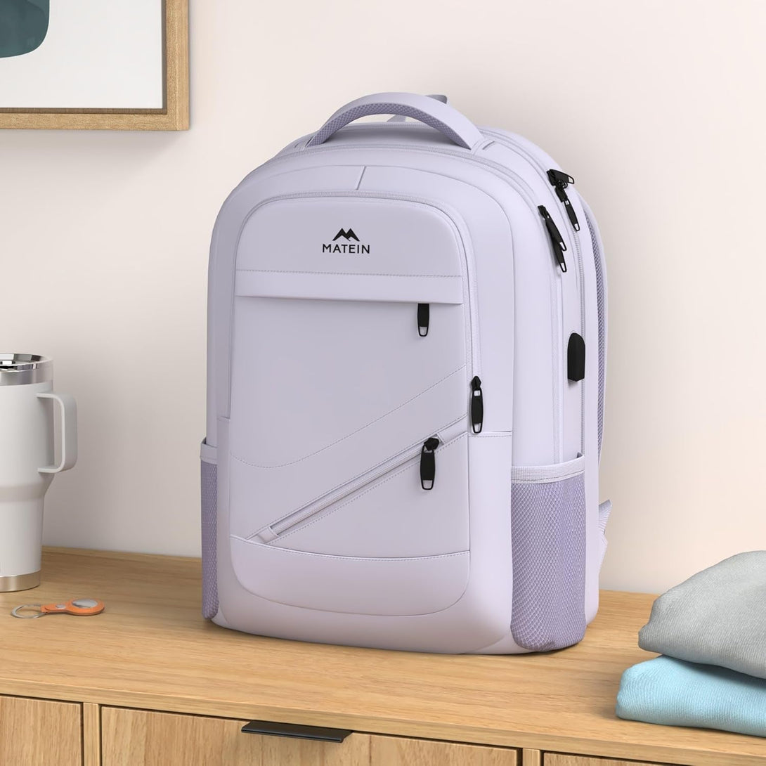 MATEIN Large Travel Backpack for Womens, Lightweight Carry on Backpack TSA Approved Fits 17 in Laptop, Spacious Laptop Bag for Travel Essentials, College Bookbag for Women, Purple