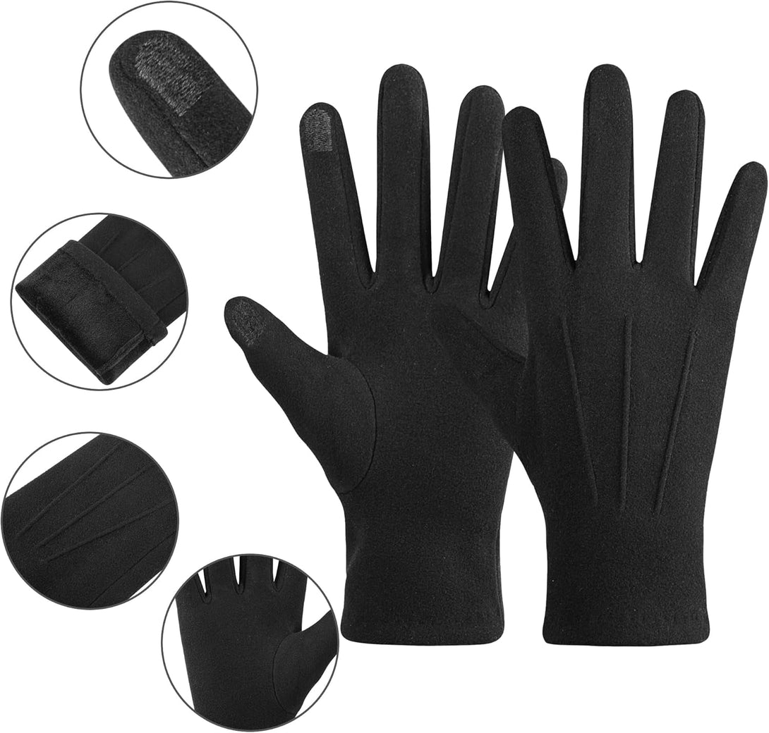 Winter Womens Cashmere Gloves with Finger Touchscreen Texting Wool Lined Outdoors Windproof Warm Gloves