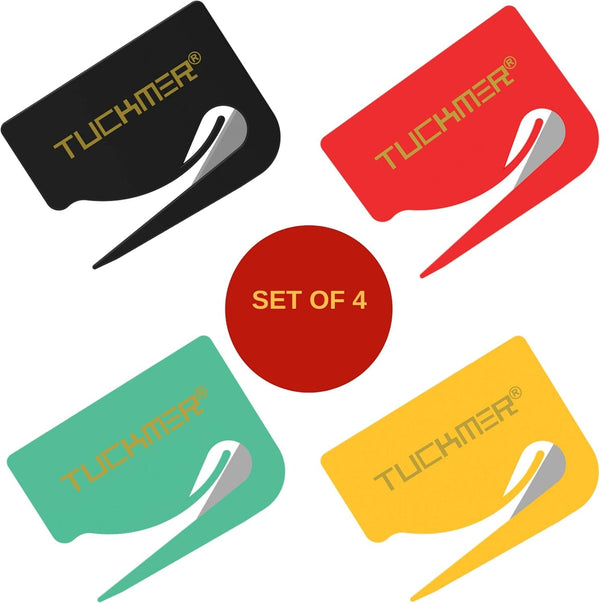 4 Pk Letter Opener Envelope Opener, Mail Cutter Slitter for Women, Men, Office, Home & Business Travelers - Mail Cutter with Safety Concealed Razor Blade and Guiding Tip for Perfect Cut - 4 Colors