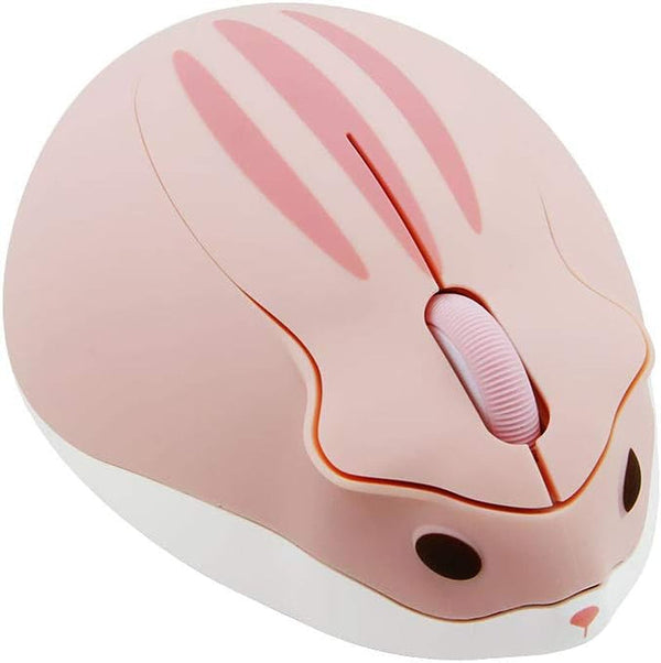 2.4Ghz Wireless Mouse Cute Hamster Shape Less Noice Portable Mobile Optical 1200DPI USB Mice Cordless Mouse for PC Laptop Computer Notebook Macbook Kids Girl Men Women Adults Gift (Pink)