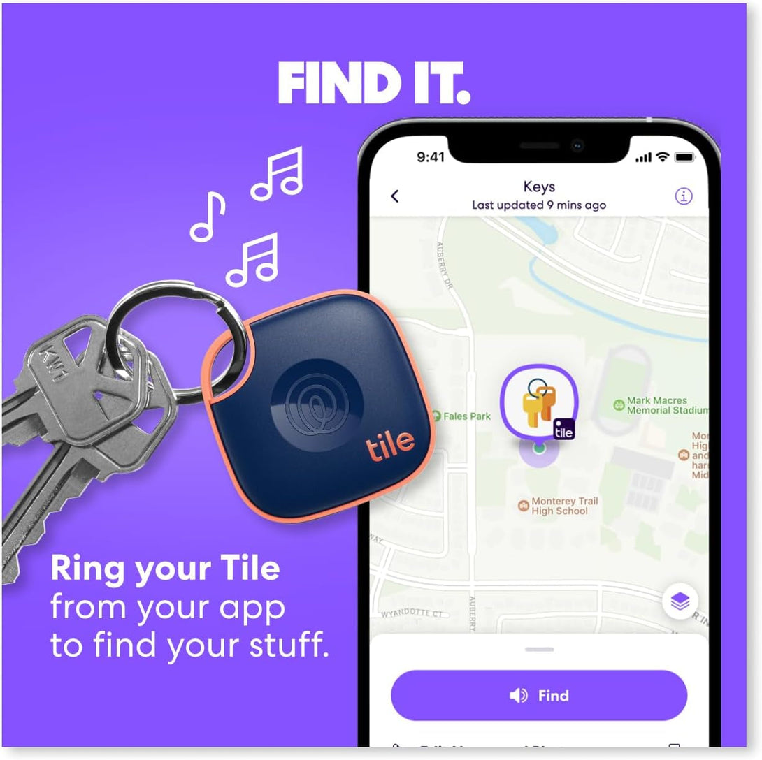 Tile by Life360 Mate (2024) Bluetooth Tracker, Keys Finder and Item Locator for Keys, Bags and More. Phone Finder. Both Ios and Android Compatible. 1-Pack (Black)