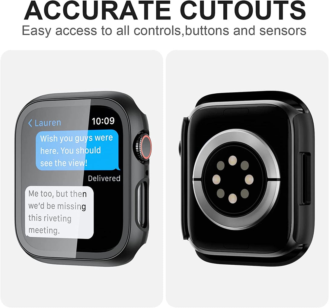 2 Pack Case with Tempered Glass Screen Protector for Apple Watch SE(2023) Series 6/5/4/SE 40Mm,Jzk Slim Guard Bumper Full Coverage Hard PC Protective Cover HD Ultra-Thin Cover for Iwatch 40Mm,Clear