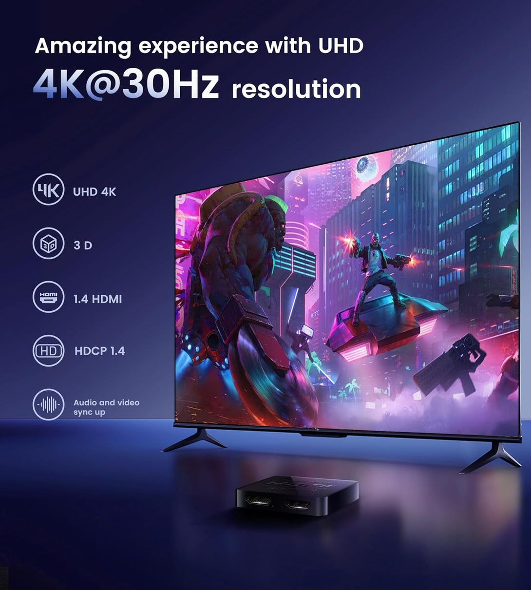 Avedio Links HDMI Splitter 1 in 2 Out [With 4 Ft Hdmi Cable] Not for Extended Mode-Mirror Same Screen Only, 4K 1X2 HDMI Splitter 1 to 2 for 3D 1080P@60Hz, Copy 1 Source to 2 Displays at the Same Time