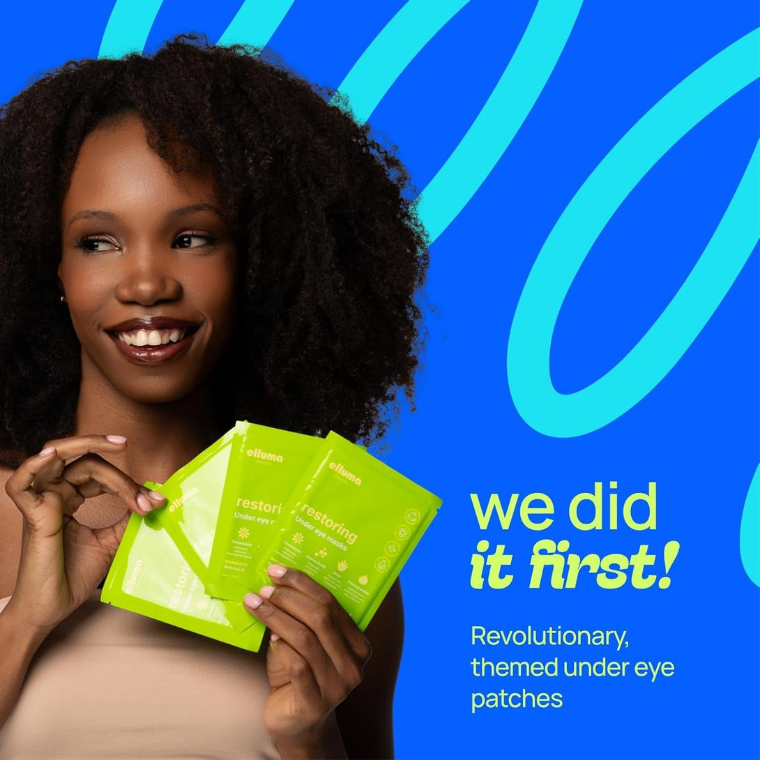 Under Eye Patches 12 Pairs of Themed Hydrogel Eye Gel Pads - for Puffy Eyes and Dark Circles, under Eye Bags, Wrinkles - Restoring Set with Chamomile