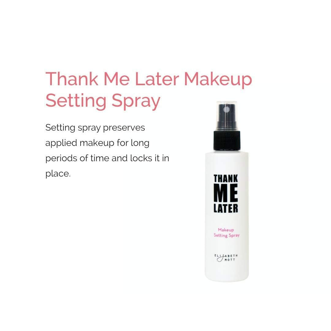 Elizabeth Mott Thank Me Later 3-In-1 Dewy Setting Spray – Dermatologist & Allergy Tested – Hydrating, Fine Mist with Niacinamide for Radiant Skin – Lightweight, Oil-Free, Cruelty-Free, 95Ml