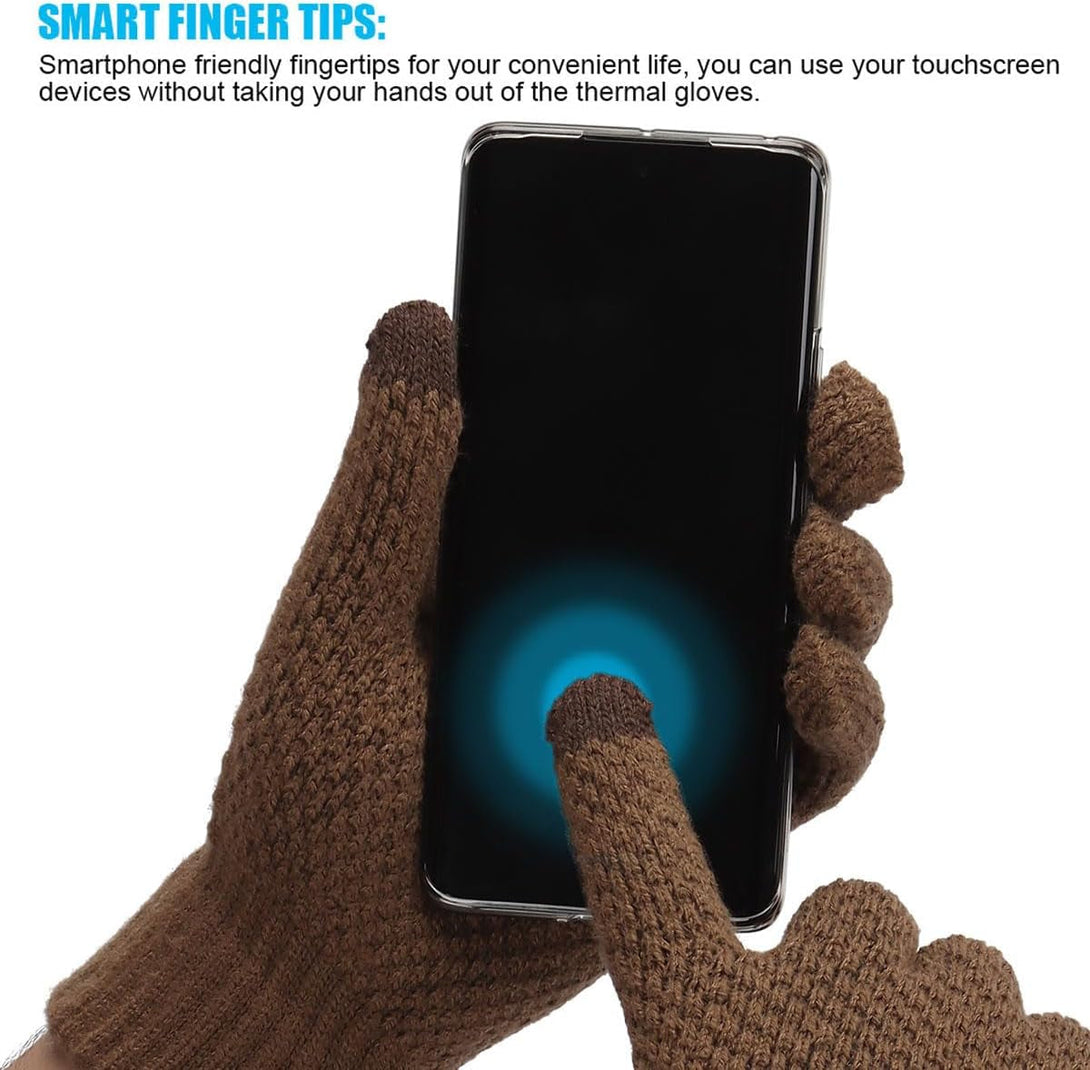 Bad Piggies Winter Gloves for Men, Touch Screen Warm Gloves with Thermal Soft Knit Fleece Lining for Running Driving Hiking