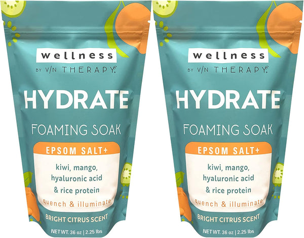 Wellness by Village Naturals Therapy, Hydrate Foaming Bath Soak, 36 Oz, Pack of 2