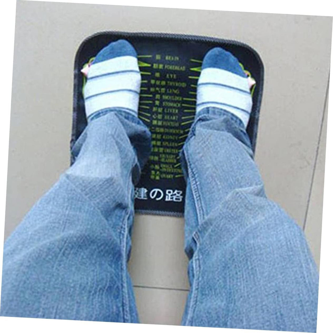 Reflexology Massage Mat for Foot and Leg Acupressure Pad for Health Care Black Foot Stone Mat for Relaxation