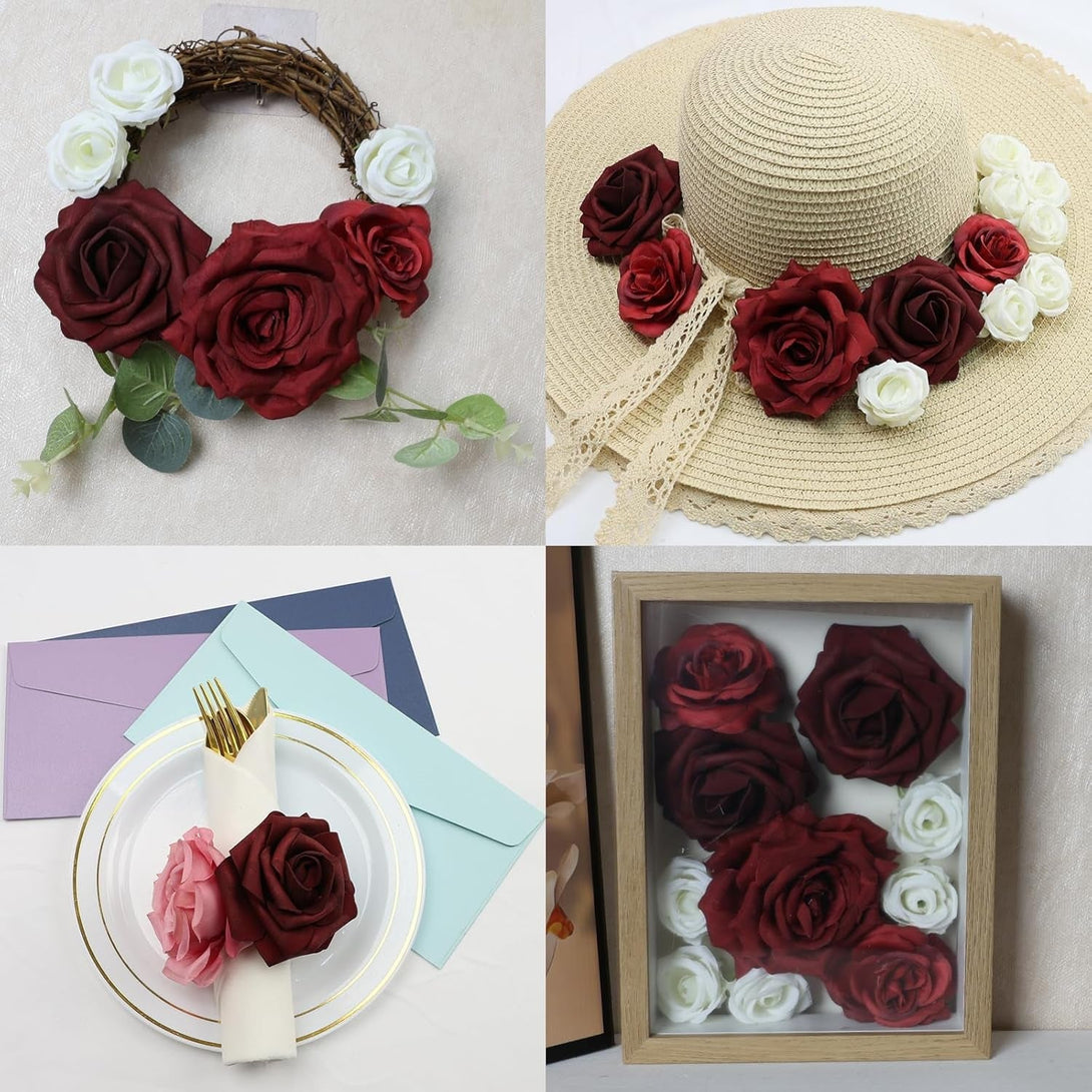 Nagobi DIY Graduation Cap Decorations Accessory Kit, Cap Decorations for Graduation 3D Faux Rose Flower Heads Butterfly for Grad Hats Decor Pearl Stickers Alphabet Letter Stickers (Red White)