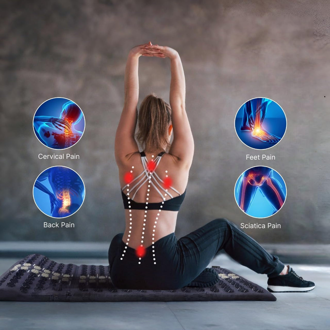 Acupressure Mat and Pillow Set for Full Body Relaxation | Back,Foot and Neck Pain Relief| No Needles | FSA/HSA Eligible | Relieves Stress and Tension | Improves Wellness Goals | Applicator Kuznetsova