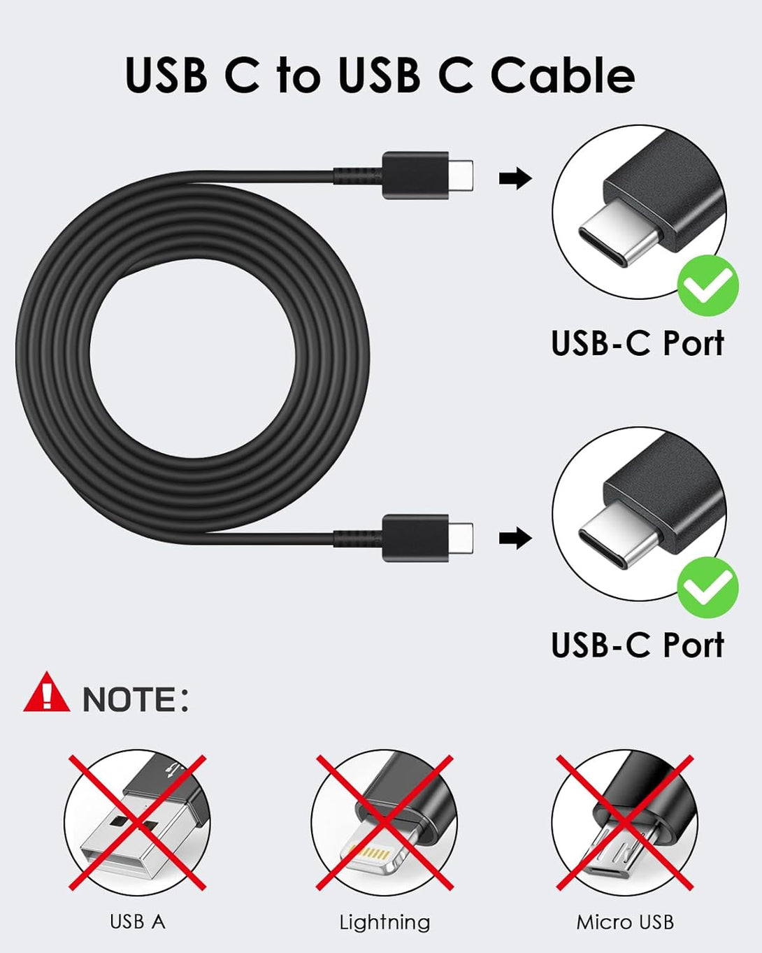 2 Pack USB C Charger, 25W Type C Fast Charging with USB-C Charger Cable 6FT Android Phone Charge for Galaxy S24 Ultra/S23+/S22/S21/S20/Phone 16 15 Pro Max 16 15 Plus