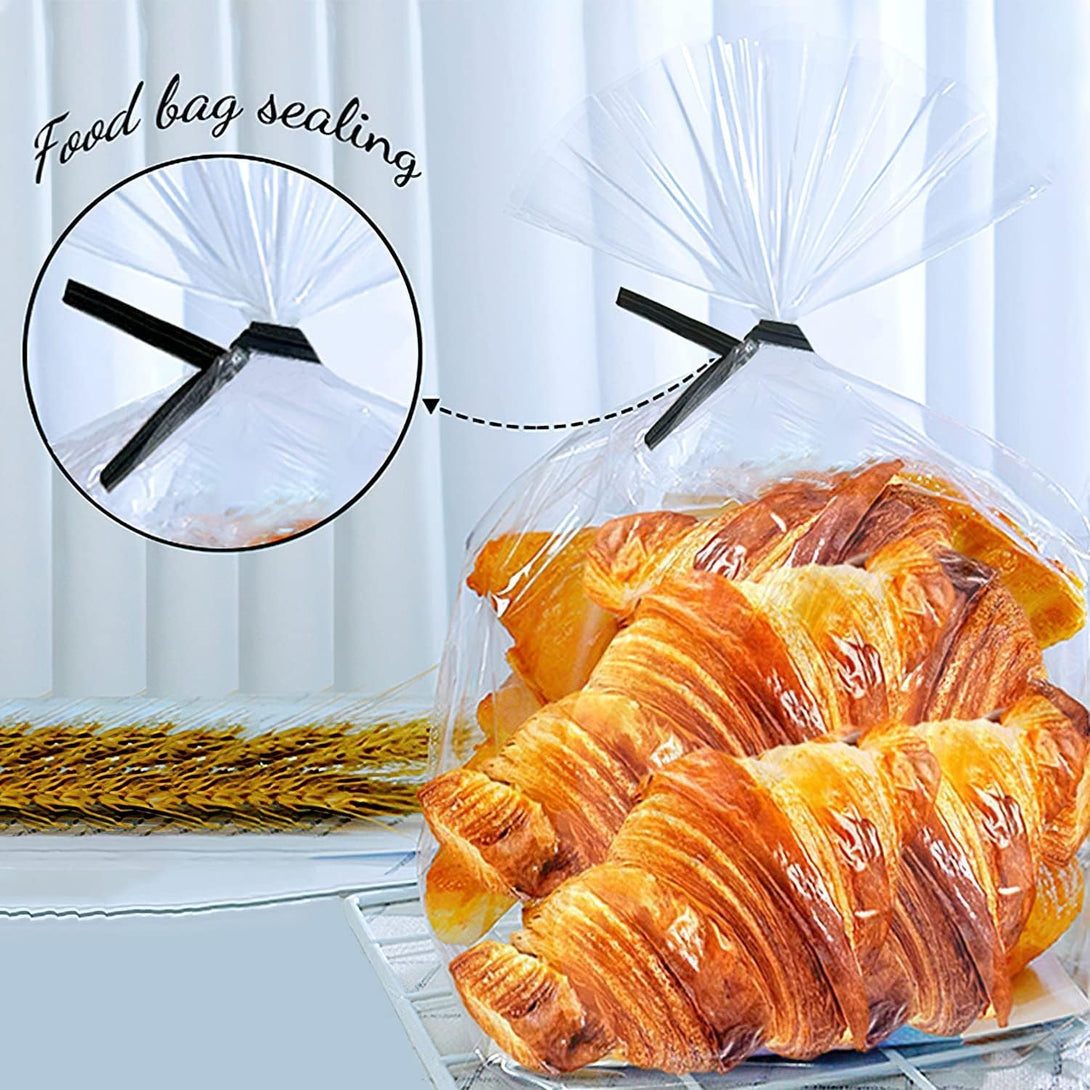 400 Pcs Twist Ties for Bags 5" Cable Ties Bag Twist Ties for Cord Twist Bread Ties Reusable Black Plastic Coated Ties Heavy Duty Bread Ties Twist Wire Ties for Household and Office Use