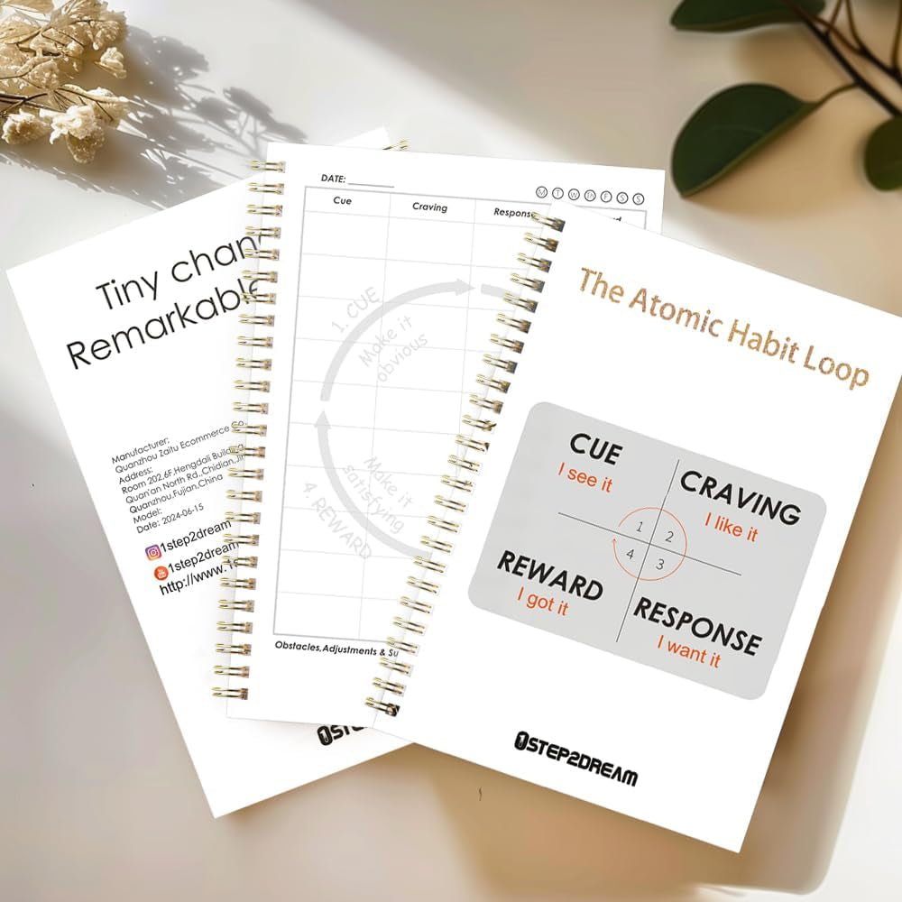 1Step2Dream Atomic Habit Journal | 5 Minute Daily Habit Stacking Tool for Goal-Oriented Gratitude Planning