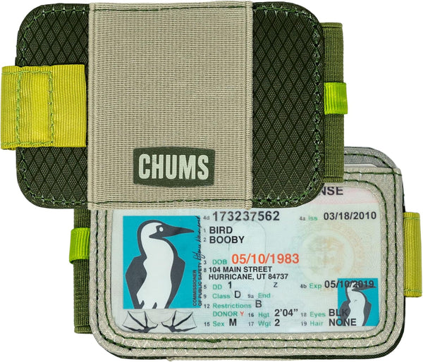 Chums Bandit Bi-Fold Wallet – Slim RFID Wallet for Men & Women, Reversible Card, ID & Money Holder (Olive/Tan)
