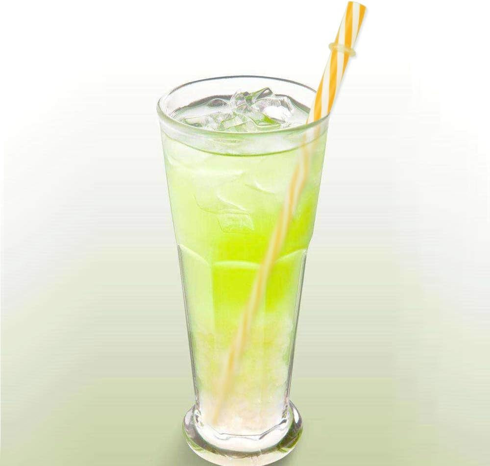 100 Piece Reusable Hard Plastic Straws. Bpa-Free, 9 Inch Long Stripe Drinking Straws, Outer Diameter 0.28 Inch