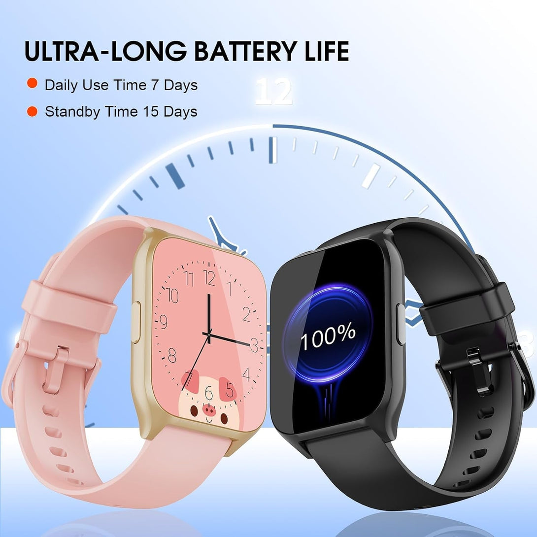 Smart Watch for Men Women(Answer/Make Calls), 1.85" HD Touch Screen Fitness Watch with Sleep Heart Rate Monitor, 112 Sports Modes, IP68 Waterproof Activity Trackers Compatible with Android Ios, Black