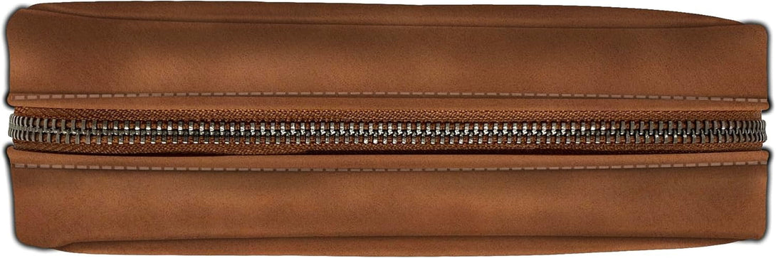 Blue Sky ASMBLD Tech Organizer, 8" X 4.5" X 2", Faux Leather, Non-Dated, Zip Closure, Travel Cable Organizer for Cords, Chargers, and Accessories (Zip Closure, Tan)
