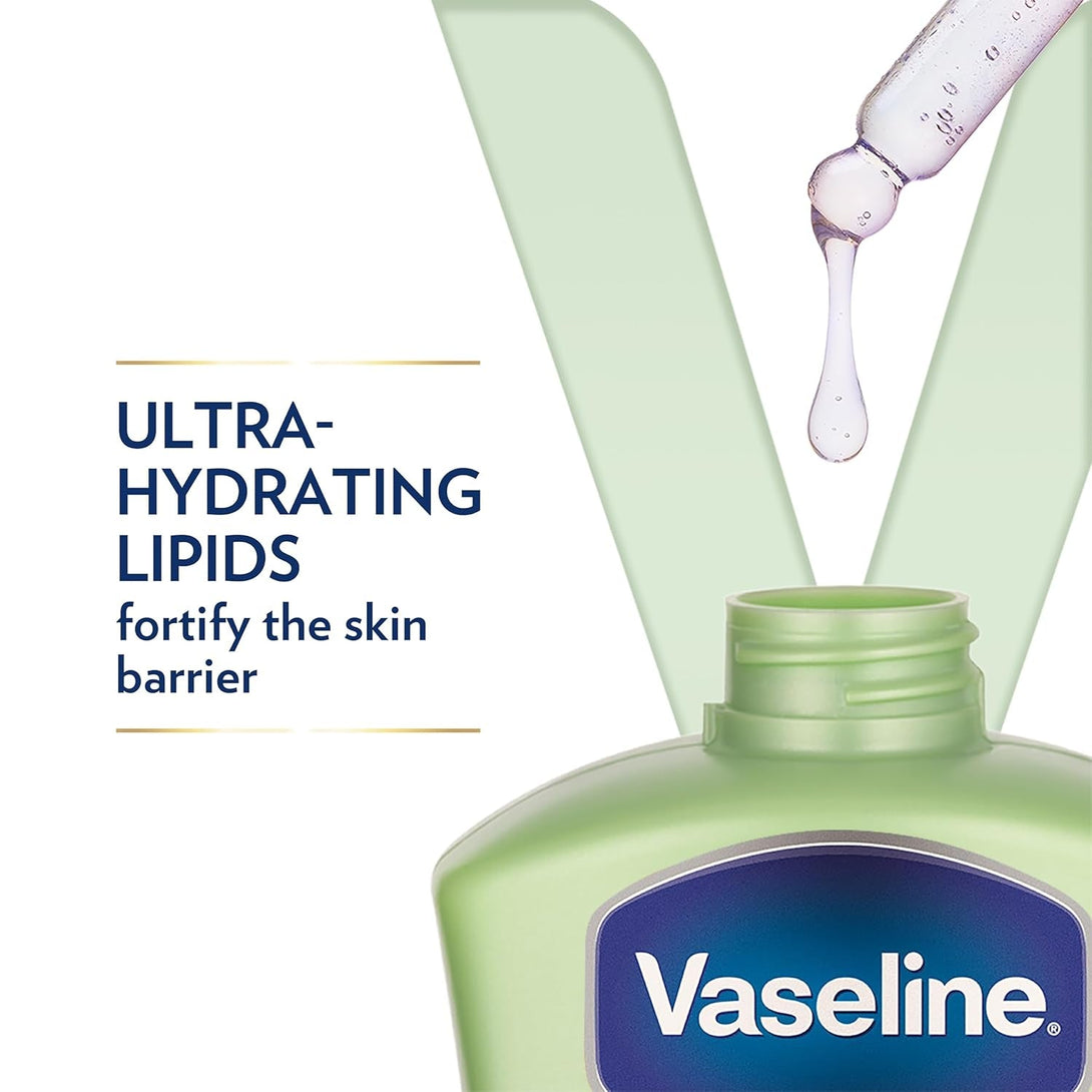Vaseline Intensive Care Body Lotion Soothing Hydration for Dry Skin with Ultra-Hydrating Lipids + 1% Aloe Vera Extract to Refresh Dehydrated Skin 20.3 Oz