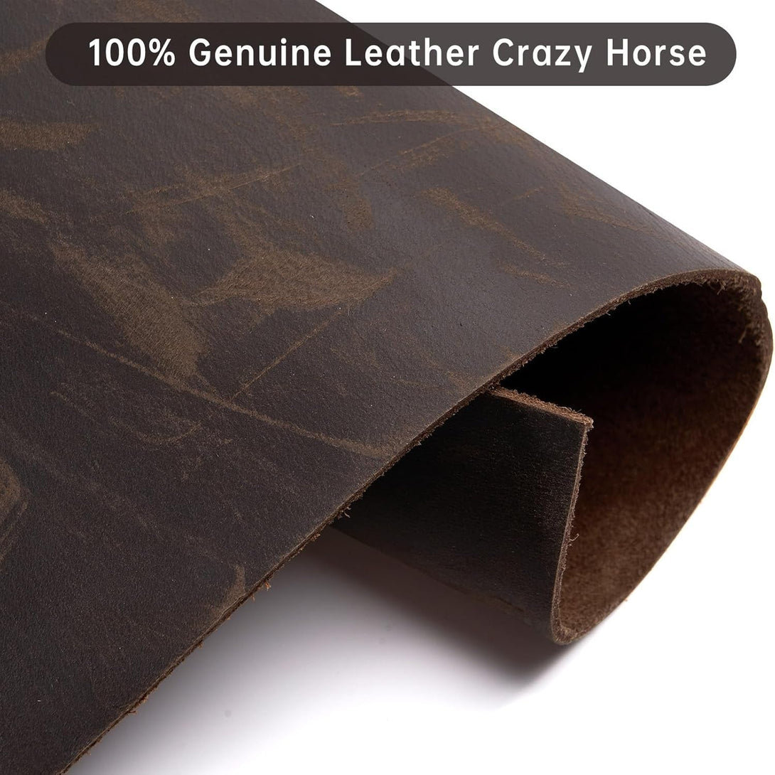 Real Leather Mens Bifold Wallet RFID Blocking Slim Minimalist Front Pocket - Thin & Stylish with ID Window in Gift Box (Crazy Horse, Coffee)