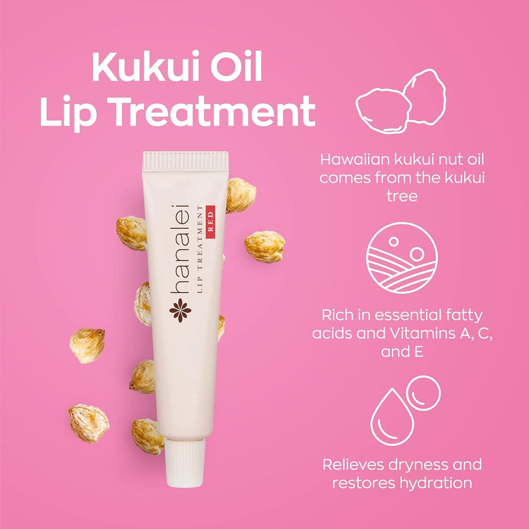 Hanalei Hydrating Lip Treatment Balm – Cruelty-Free, Paraben-Free Moisturizer for Severely Dry, Chapped Lips – Kukui Oil, Shea Butter & Grapeseed Oil –Multi Colored Tint, Travel-Size 3-Pack (5Ml X 3)