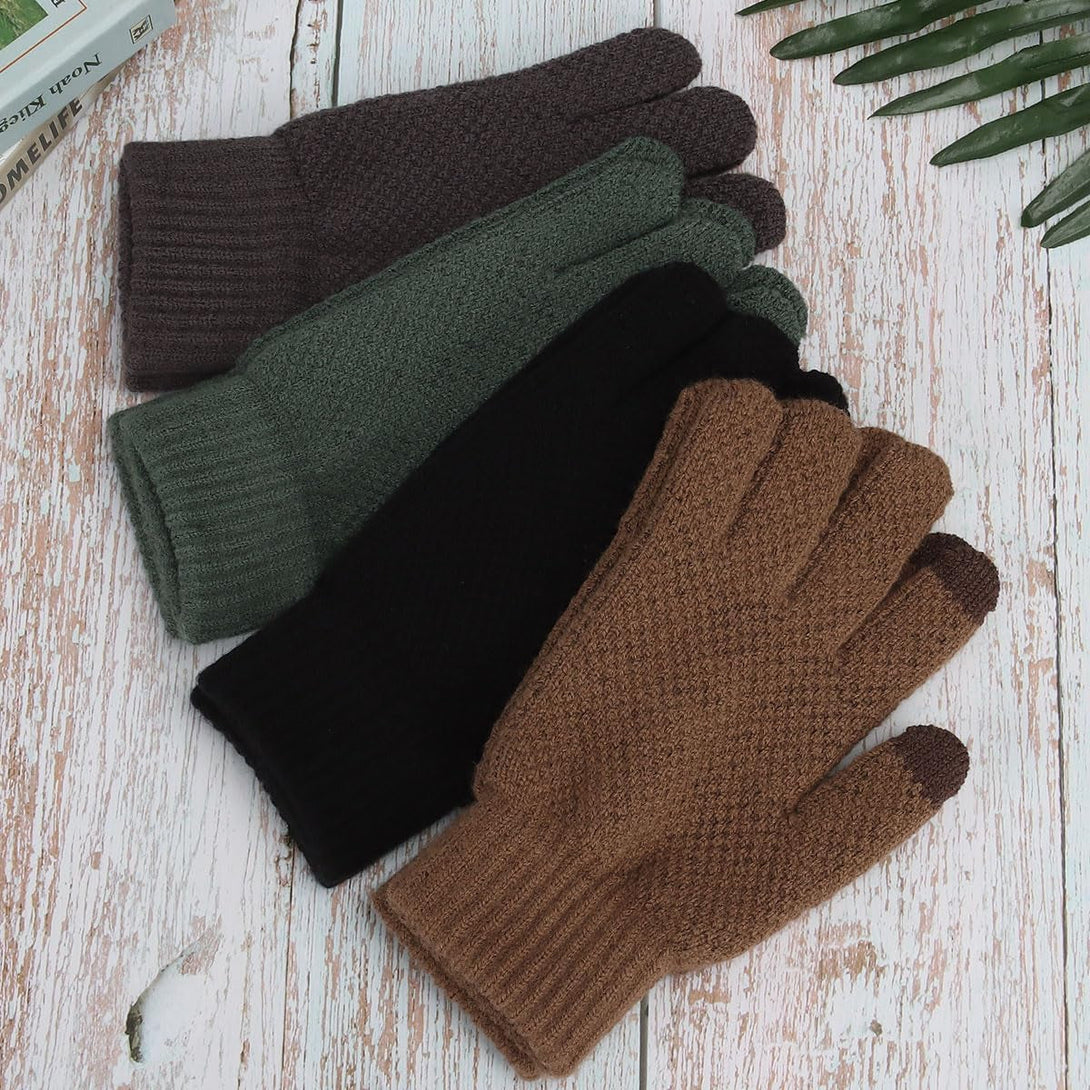 Bad Piggies Winter Gloves for Men, Touch Screen Warm Gloves with Thermal Soft Knit Fleece Lining for Running Driving Hiking