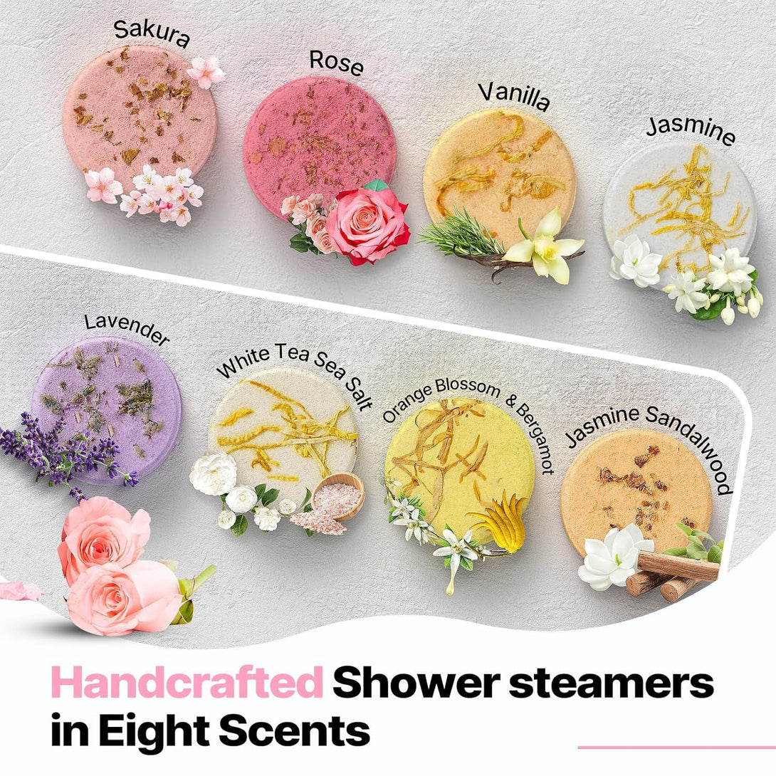 Shower Steamers Aromatherapy SWCANDY 8 Pack Mothers Day Gifts for Women, Her, Mom, Men Natural Essential Oil Home Spa Self Care Stress Relief Relaxation Bath Bombs Easter Basket Stuffers Wife Flower