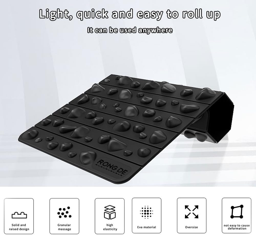 Foot Relief Massage Mat - Non-Electric Acupressure Pad for Office & Home Use - Ergonomic Reflexology Mat for Plantar Fasciitis, Heel Pain Relief - Durable Rubber Floor Mat for Men/Women