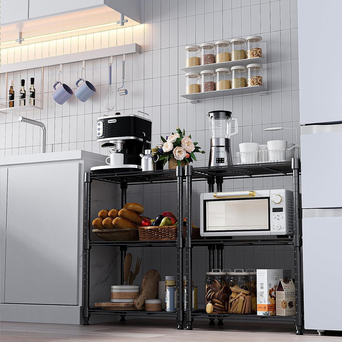 450 Lbs Steel Storage Shelving 3-Tier Utility Shelving Unit Steel Organizer Wire Rack for Home,Kitchen,Office (11.8" D X 17.7" W X 26.3" H)