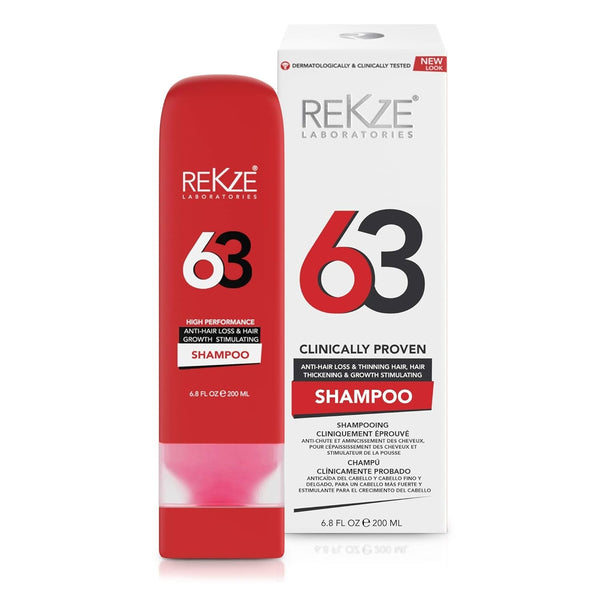 63 Hair Growth Shampoo â€“ Clinically Proven Extra Strength Formula with Biotin, Caffeine, Zinc - Regrowth, Thickening Therapy for Men & Women, DHT Blocker Prevents Thinning & Hair Loss