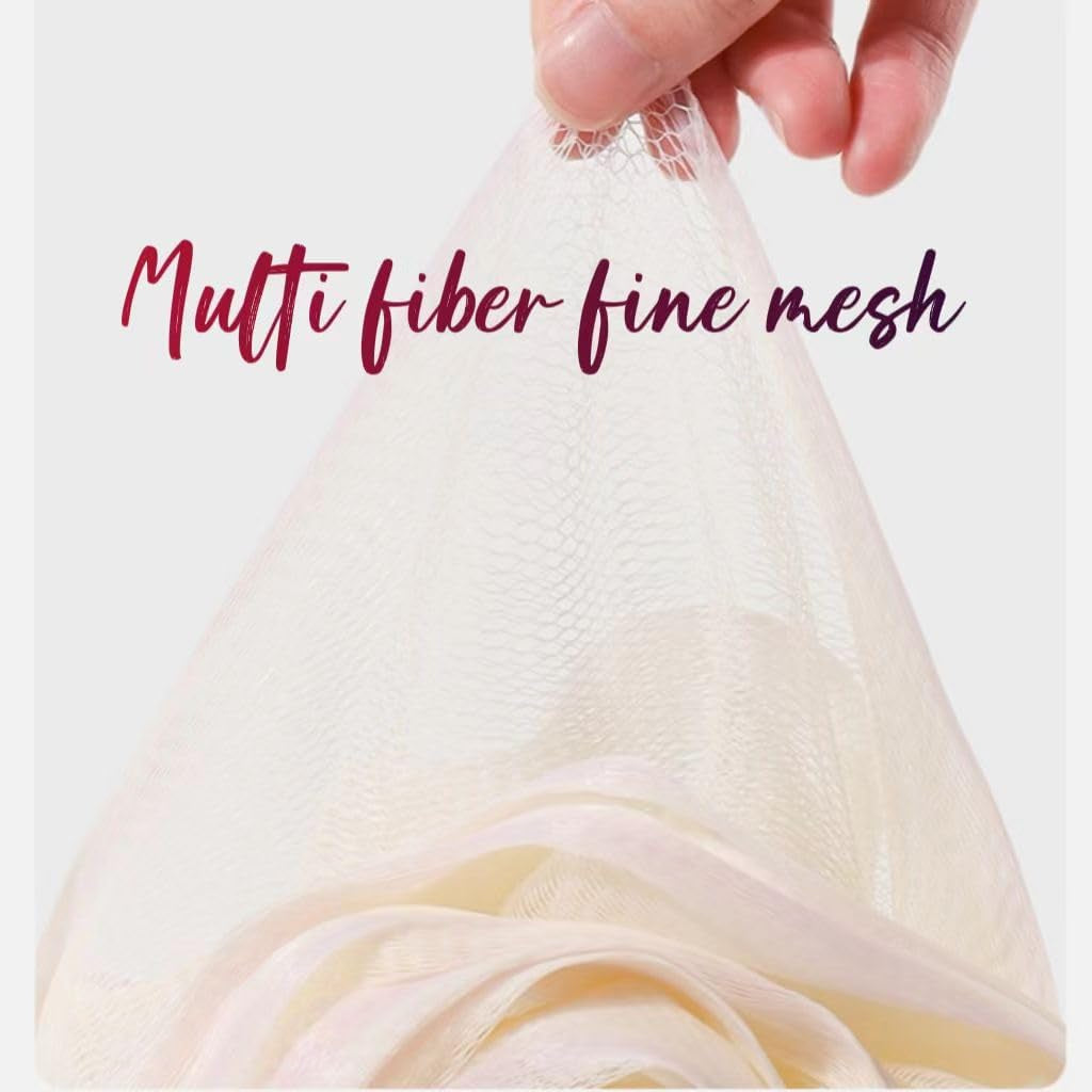 Loofah-Bath-Sponge-Extra Large-75G, Shower Body Wash for Women, Soft Mesh Color Puff, Stylish Gift Box, Cleansing Body Scrubber for Women: Skin Soothing Exfoliation