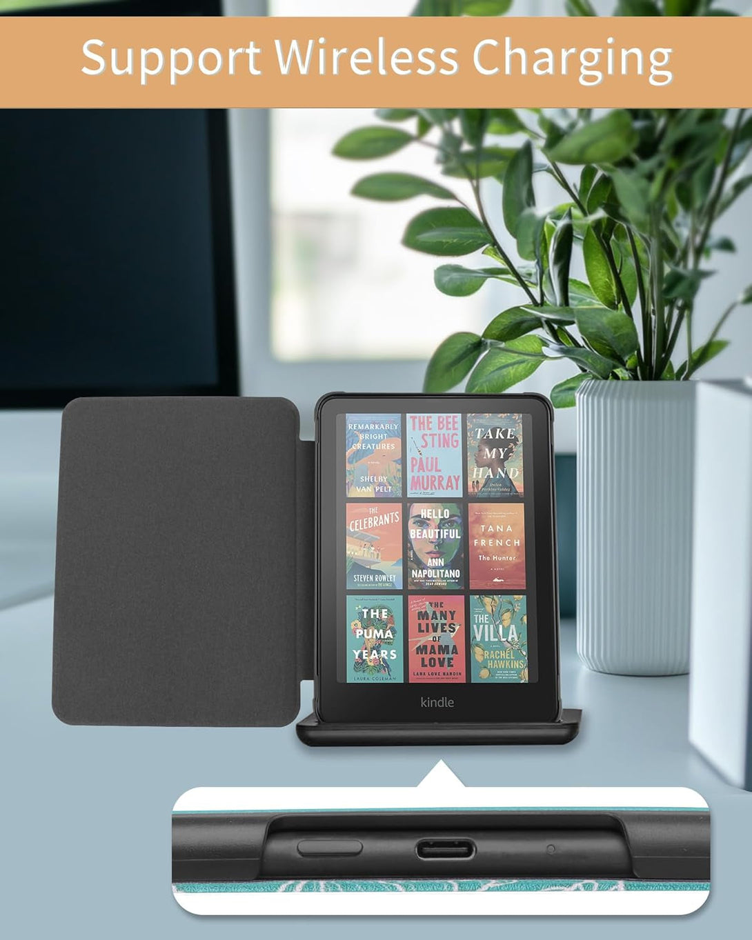 WALNEW Case for 7" All-New Kindle Paperwhite 12Th Gen 2024 and Kindle Colorsoft Signature Edition, Premium PU Leather Protective Cover for Kindle Paperwhite with Auto Wake/Sleep (Black)
