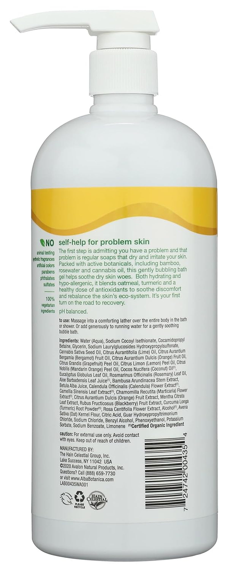 Alba Botanica Very Emollient Bath and Shower Gel, Herbal Healing, 32 Ounce