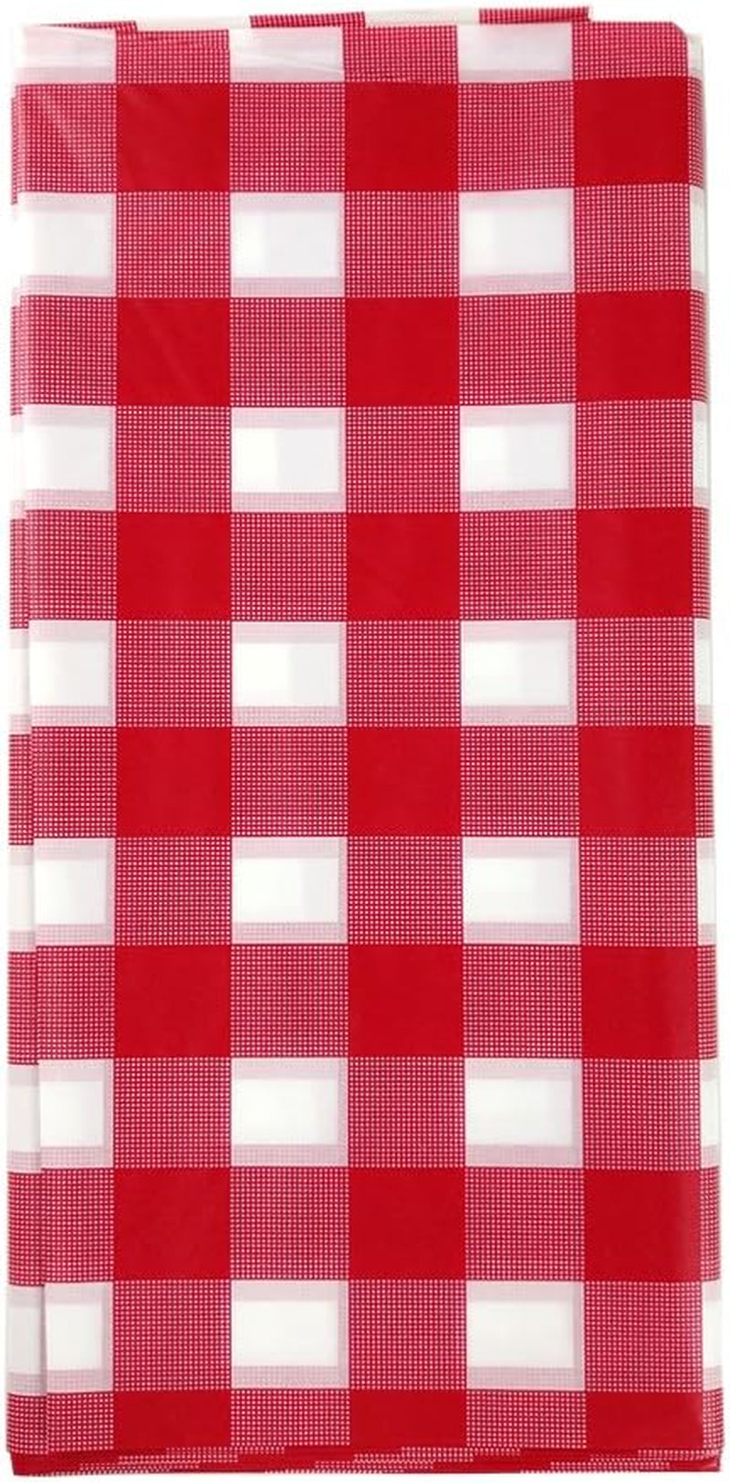 Pack of 4, Red and White Checkered Picnic Table Cover, Disposable Plastic Party Cover, Plaid Design by Crystal Lemon