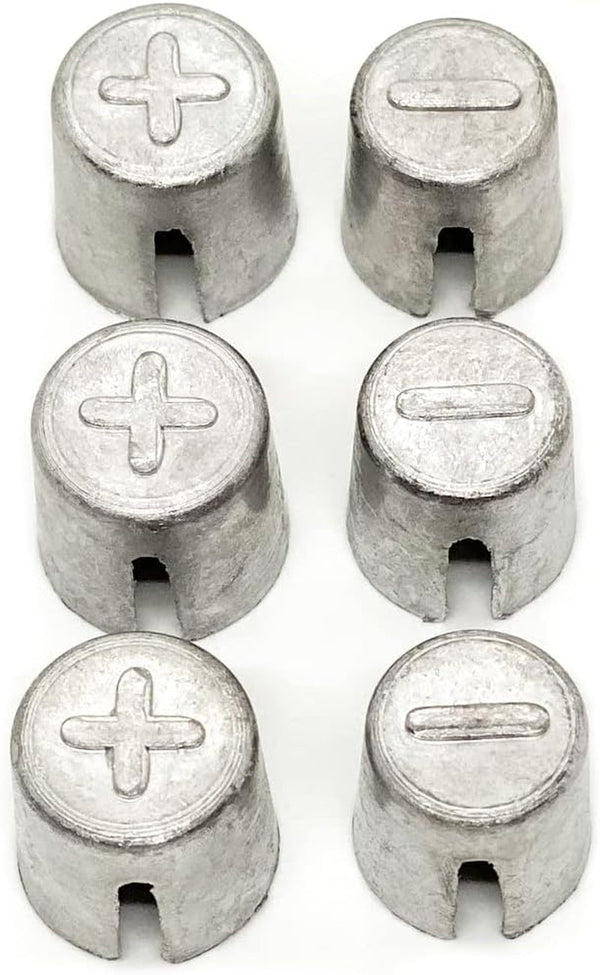 6 Pieces Battery Terminals Post Lead Shims Car Battery Post Caps Adapter Terminal Cable Ends Repair Kits for Positive or Negative Worn Posts Loose Terminal Posts Anode Cathode Sleeves Repair Shim