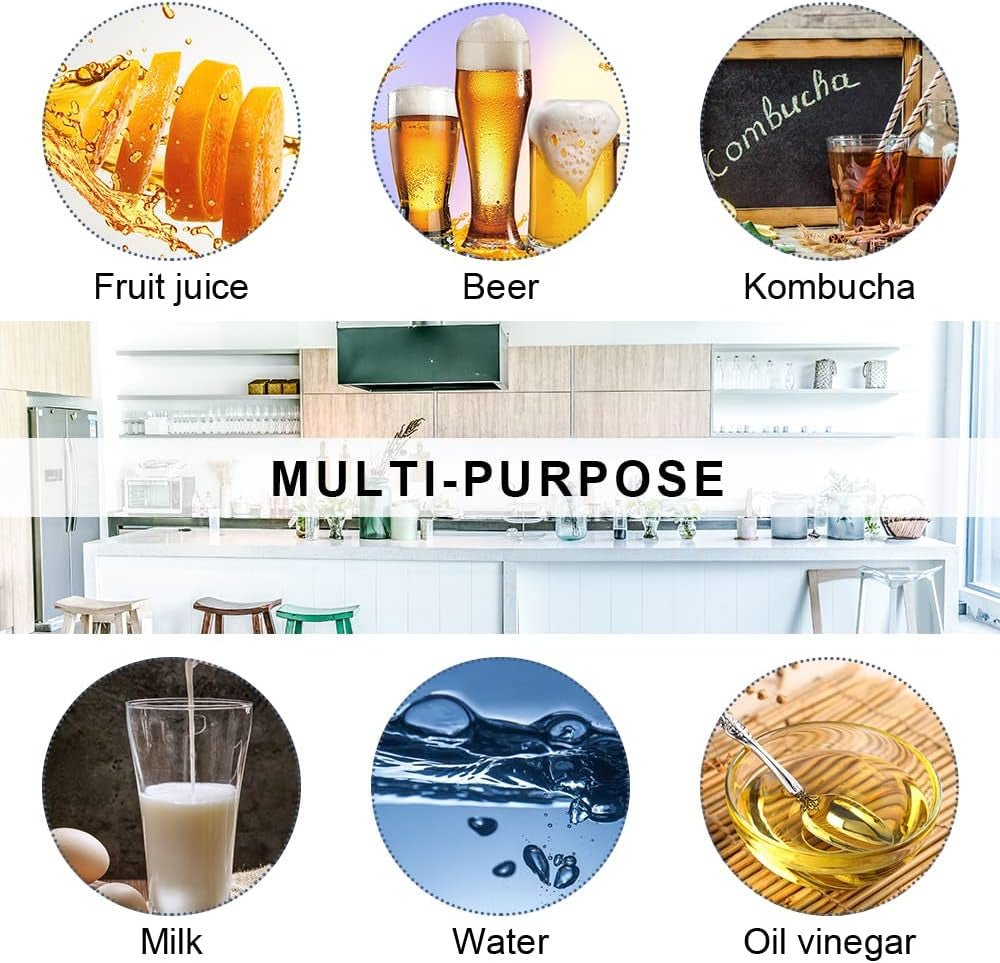 32Oz Beer Bottle,Swing Top Glass Kombucha Bottles with Stoppers for Brewing, Beverages, Smoothies, Kefir, Beer, Soda, Juicing, Kombucha, Oil, Water, Milk, Vinegar(4 Pack)