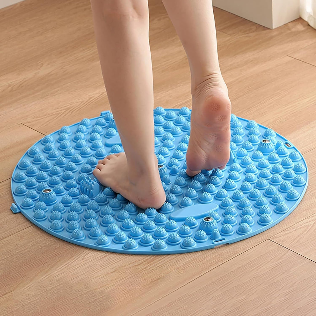 Portable Foldable Foot Massage Mat, Pressure Point Massage Mat, Anti-Fatigue Standing Desk Mat, Standing Pad, Relieves Foot Pain (Blue, Large)