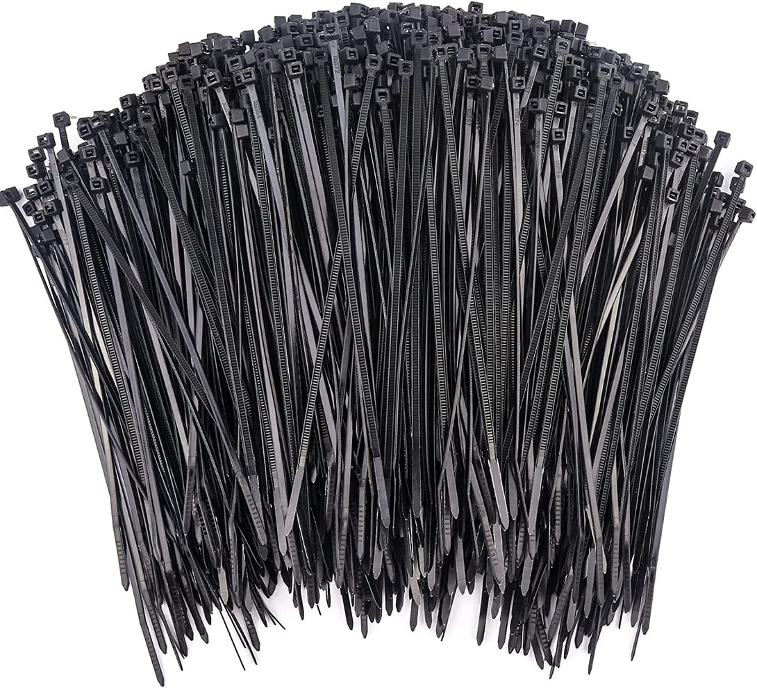 1000 Pcs Zip Ties, 6 Inch Self-Locking Nylon Cable Ties, Premium Heavy Duty Plastic Wire Ties Wraps for Indoor and Outdoor (Black)