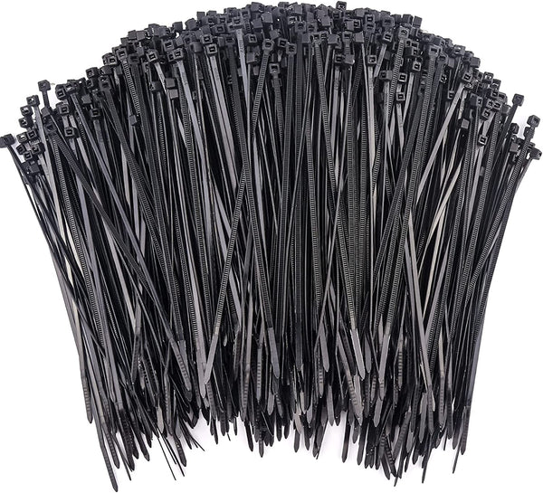 1000 Pcs Zip Ties, 6 Inch Self-Locking Nylon Cable Ties, Premium Heavy Duty Plastic Wire Ties Wraps for Indoor and Outdoor (Black)