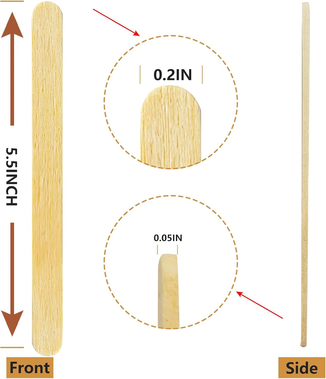 500Pcs Wooden Coffee Stir Sticks,Disposable Coffee Stirrers,5.5 Inches Biodegradable Compostable Eco-Friendly Wooden Stir Sticks,Round-End Birchwood Drink Beverage Stirrers