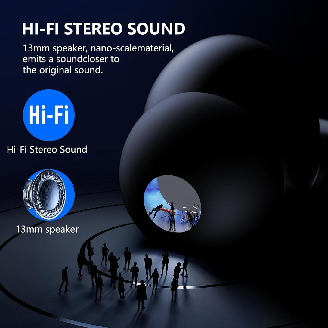 Bluetooth 5.4 Earbuds 42H Playtime | LED Display & 4 ENC Mics | IPX6 | Touch Control | Hi-Fi Sound for Sports/Office (Ios/Android/Pc)