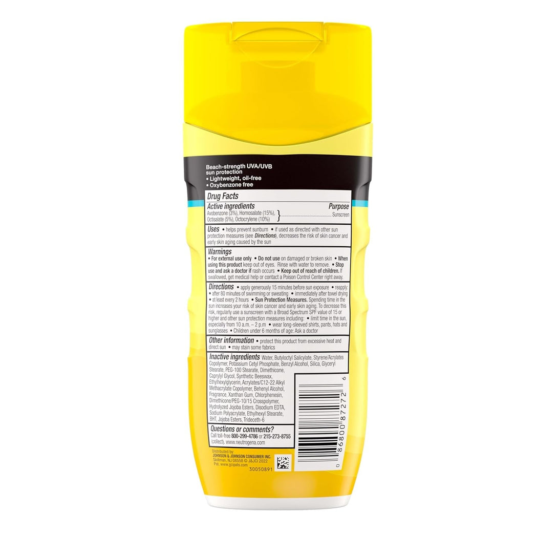 Neutrogena Sunscreen Lotion Beach Defense SPF 70, 6.7 Fl Oz, Face and Body Sunscreen, Oil Free, Fast Absorbing, Oxybenzone Free Sun Care