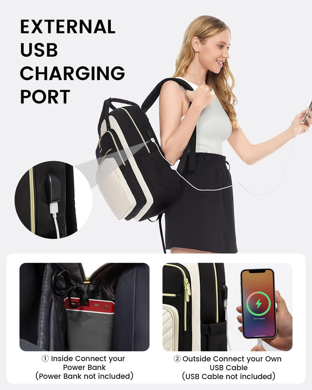 LOVEVOOK 15.6 Inch Laptop Backpack for Women,Fashion Work Travel Backpack,Waterproof Day Pack Purse for Teacher Nurse