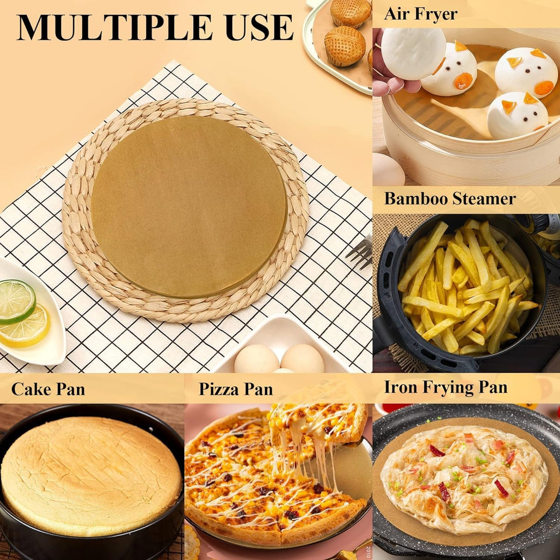 9 Inch Parchment Paper Rounds, 100PCS Unbleached round Parchment Paper 9 Inch for Baking, Precut Parchment Rounds for round Cake Pans 9 Inch,Round Baking Sheets,Springform Pan,Bamboo Steamer