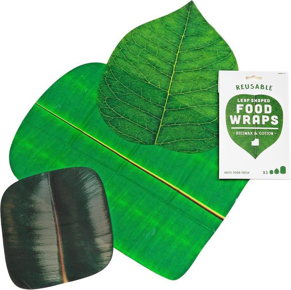 Suck UK | Leaf-Shaped Beeswax Wraps | Eco Friendly Beeswax Wrap | Reusable Food Storage | Kitchen Organization | Food Storage Containers | Reusable Pantry Storage