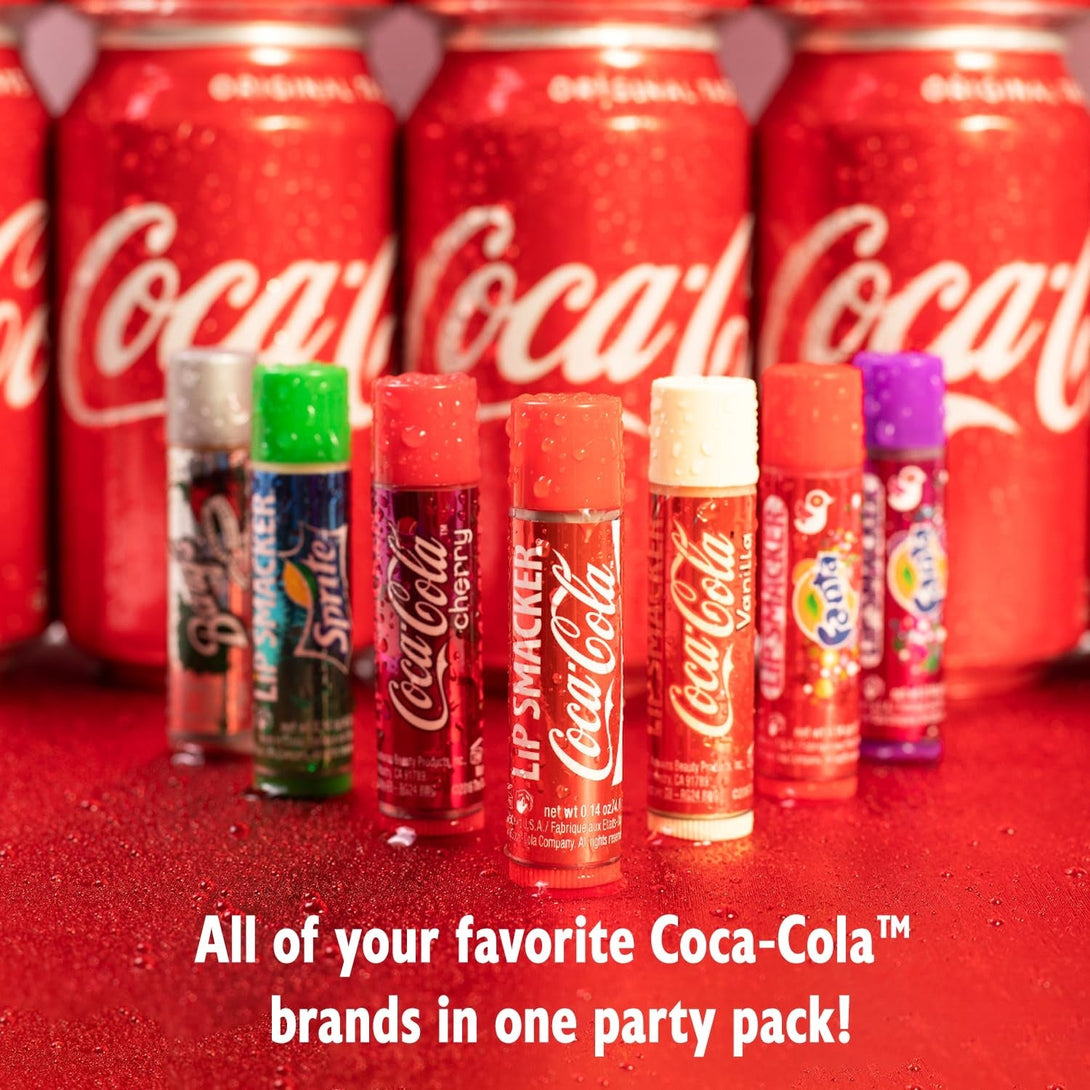 Lip Smacker Coca-Cola Flavored Balm, 8 Count, Flavors Coke, Cherry Vanilla Sprite, Root Beer, Orange Fanta, Grape Strawberry Fanta
