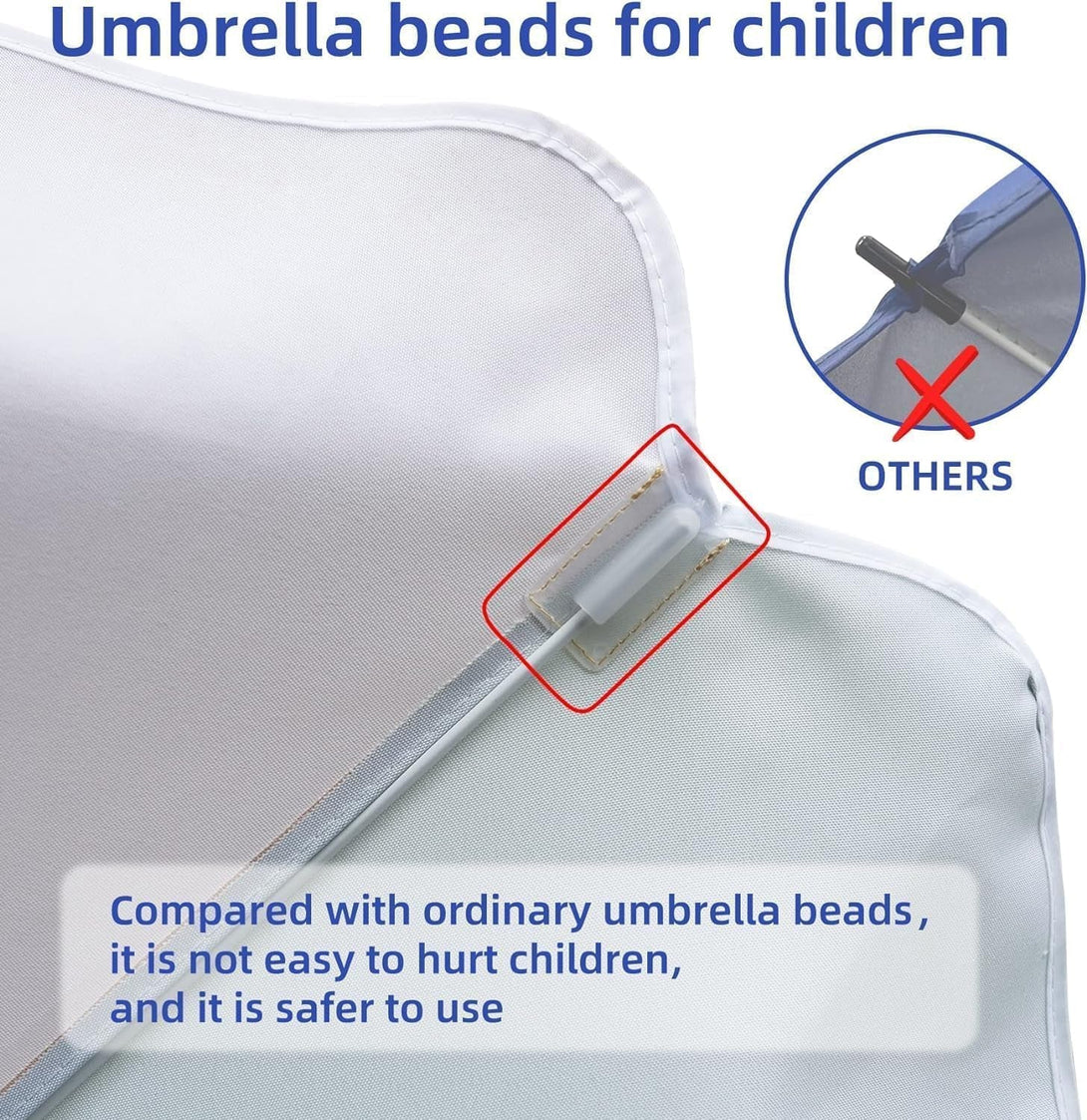 AMMSUN 5Ft Seaside Umbrella for Sand Box Water Table - Kids Durable Umbrellas for Children Picnic Beach Camping Garden Outdoor Play Shade Pink Dolphin