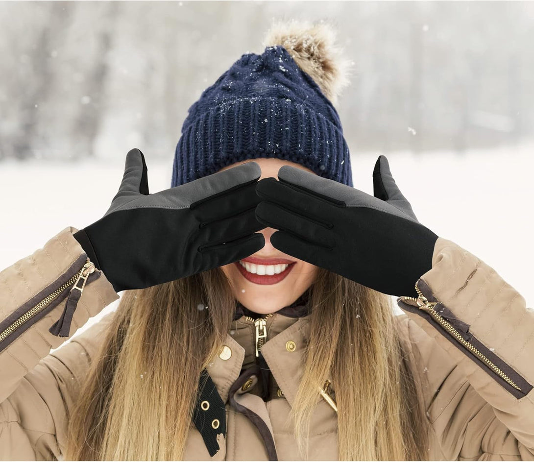 OZERO Winter Gloves for Women - Touchscreen Anti-Slip Palm Windproof Thermal Cycling Glove for Texting Hiking Driving Running